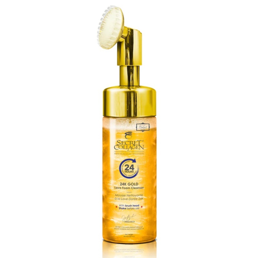 Secret Collagen 24K Gold Lava facial Foam Cleanser 150 mL/ 5.07 oz ~new & sealed